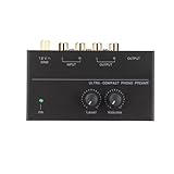 Phono-Vorverstärker, PP500, rauscharmer Stereo-Eingangs-/Ausgangs-Plattenspieler-Vorverstärker mit Knopfsteuerung für Plattenspieler zu Lautsprecher, Computer, Plug-and-Play