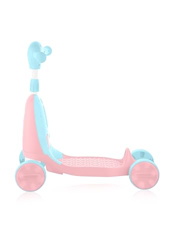 Image of ZIVY Orry Rider 2in1 Kids Scooter & Ride-On Toy Car | Convertible Stand & Drive Scooter | Extra-Wide Comfort Seat, Stainless Steel Stem, Easy Steering & Smooth Wheels for Indoor /Outdoor (Pink)
