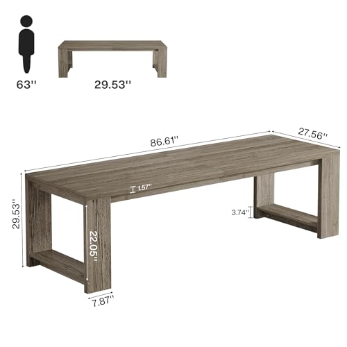 Image of Tribesigns Two Person Desk Set of 2, 86.6-Inch Extra Long Desk, Double Computer Writing Table, Wood Large Desks Workstation for Home Office, Grey