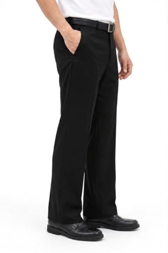 Image of Men's Black Straight Fit Formal Trousers | Japanese Fabric | Office Comfortable Pants