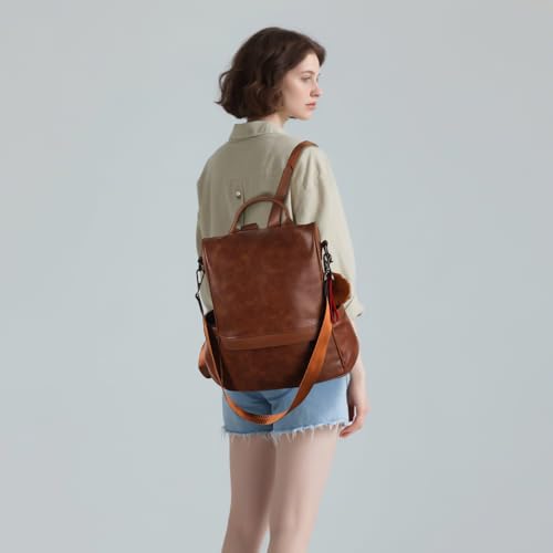 CHERUTY Women Backpack Purse PU Leather Anti-theft Casual Shoulder Bag Fashion Ladies Satchel Bags