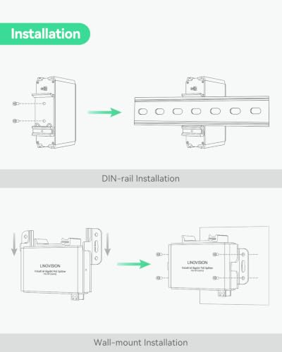 Image of LINOVISION 2026 Upgraded Industrial Gigabit 30W PoE Splitter, Switchable 12V /24V DC and Passive PoE Outputs, Compatible with UB Loco5AC Wireless Bridge, for IP Cameras and IoT Devices