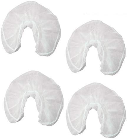 50pcs Disposable U Shaped Pillowcase Non-Woven Headrest Covers for Travel Hotel Use Soft and Comfortable Fits U Shaped Pillows for Massage Therapists Salons White