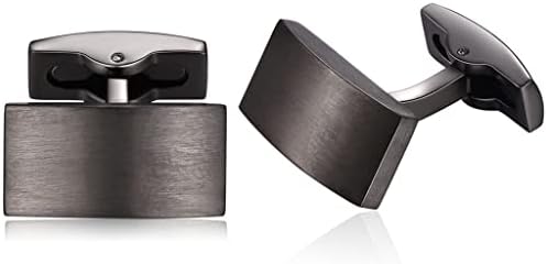 HONEY BEAR Rectangle Cufflinks for Mens Shirt,Stainless Steel for Business Wedding Gift