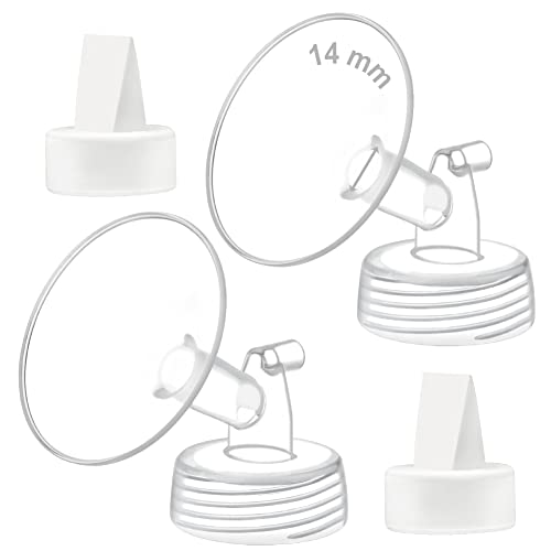 Image of Maymom 14mm Flange and Duckbill Valve Compatible with Spectra S1 S2 9 Plus. Not Original Spectra Pump Parts. Replace S2 Pump Parts Flange Duckbill Valve