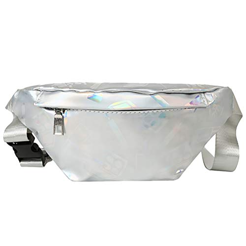 VALICLUD Riñoneras para Mujeres Hombres Niños Color Metálico Deporte Riñonera Moda Impermeable Bandolera para Festival Rave