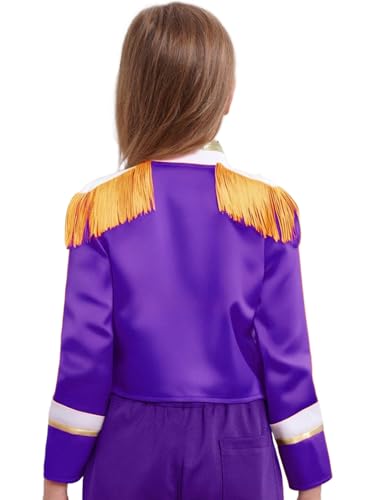 Kids Drummer Jacket Girls Boys Marching Band Uniform Long Sleeve Mock Button Down Coat2