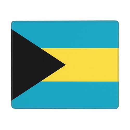 Tapis de souris antidérapant 17,8 x 22,9 cm horizontal avec drapeau des Bahamas pour ordinateur portable et console de bureau