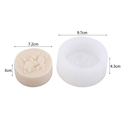 Molde de conejo 3D de silicona para hacer velas hechas a mano y jabón 6