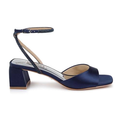 Image of Badgley Mischka Women's Infinity Satin Block Heels With Ankle Strap