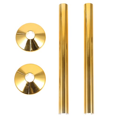 UKCOCO 2sets Decorative Radiator Sleeve Elegant Gold Escutcheon Replacement Plates for Heating Systems Material Gold Pipe for Home Office Decor