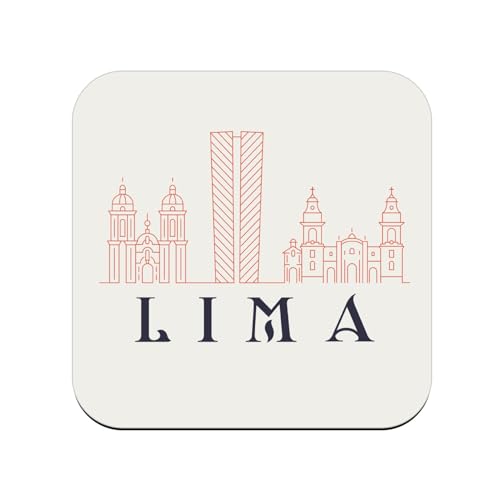 sous Verre en Bois - Lima Minimalist Pérou Architecture Ville Voyage - 1 unité (95 x 95 mm)