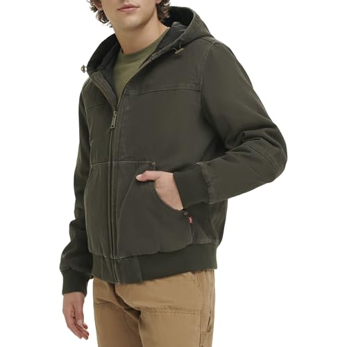 Levi's Men's Workwear Cotton Canvas Hoody Bomber Jacket (Regular & Big & Tall Sizes)3
