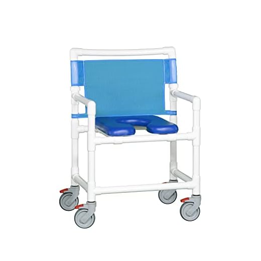 IPU VL OF9200 OS Oversize (Extra Wide) Rolling Shower Chair 400 LBS Capacity (Blue)
