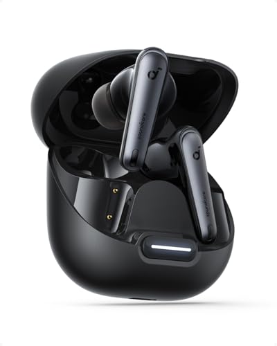 soundcore Liberty 4 NC da Anker, Fone de Ouvido Bluetooth Sem Fio, Redução de Ruído de 98,5%, Cancelamento Adaptativo para Ouvidos e Ambiente, Áudio Hi-Res, 50H de Bateria, Carregamento Sem Fio, Preto