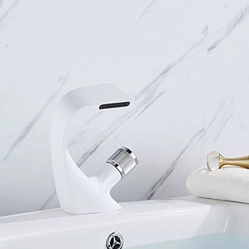 Mitigeur de lavabo blanc LWX pour robinetterie de salle de bain épurée