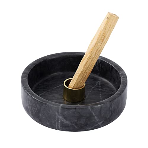 Palo Santo Holder, Natural Marble Incense Burner for Palo Santo Sticks, Handmade Palo Santo Wood Incense Stick Holder(Natural Black) Cover