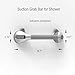 AquaChase 17“ Suction Shower Grab Bar with Indicators, Tool-Free Installation, Steady Handle for Balance Assist for Bathtub, Toilet, Bathroom, Dual Tone, Silver/Gray 2-Pack