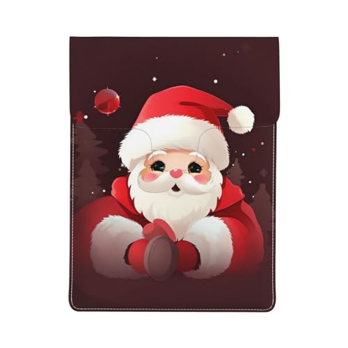 Housse ordinateur portable 13 pouces Père Noël en cuir mince antichoc