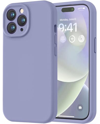 Image of LOVE 3000 Designed for iPhone 14 Pro Case, Premium Silicone with [Soft Anti-Scratch Microfiber Lining] Shockproof Protective Phone Case for Men Women Girls 6.1 inch, Lavender Grey