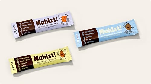 TRY-B Protein Riegel – 3x Mahlzeitenersatz Riegel mit 25 Vitaminen & Mineralstoffen – Low Sugar Snack, Fastenkonform & Keto Riegel – Eiweißriegel in Mix Packung