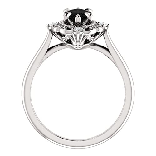 Vintage Black Marquise Engagement Ring, Victorian 1 CT Marquise Black Diamond Ring, Filigree Marquise Black Onyx Ring, 925 Sterling Silver Ring, Perfact for Gifts3