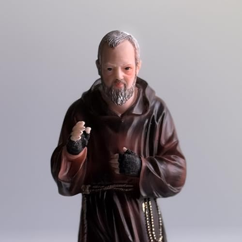 Estatua Padre Pio Resina 11 pulgadas miniatura 5