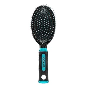 Conair Salon Results Hair Brush, Detangling Hair Brush for Men and Women, For All Hair Types, Metal Bristles and Cushion Base