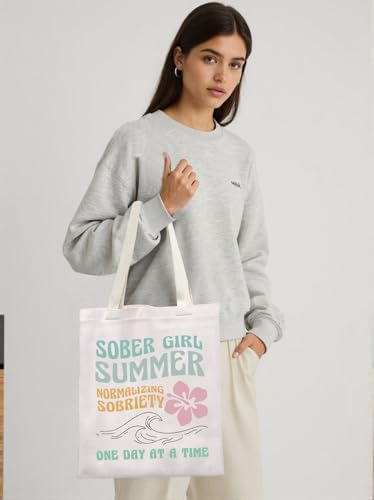 Bolso tipo tote KUIYAI SoberGirl para verano, regalo para recuperación de adicción al alcohol o drogas, Club Sobriedad miniatura 2