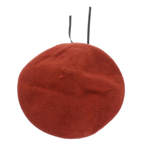 Beaupretty 1Pc Adorable Warm Beret Hat Lamb Wool Fashionable Accessory for Boys for Everyday Wear and Outdoor Activities Unique Orange