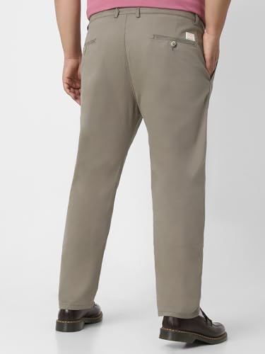 Image of Urbano Plus Men Mid Rise Cotton Regular Fit Casual Chino Pants Stretch
