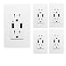 [5 Pack] SECKATECH 4.2A Smart High Speed Dual USB Charger Wall Outlet, 15A Tamper Resistant Outlet, Each Charging Receptacle with 10 Free Wall Plates-White (UL Listed)