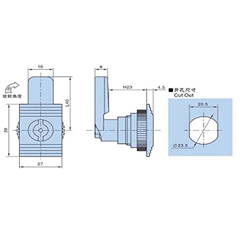 Serrure à languette carrée plastique évite ouverture intempestive armoire communication