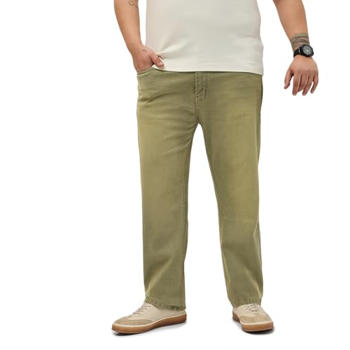 Image of Urbano Plus Men's Regular Fit Heavy Washed Denim Jeans Stretchable