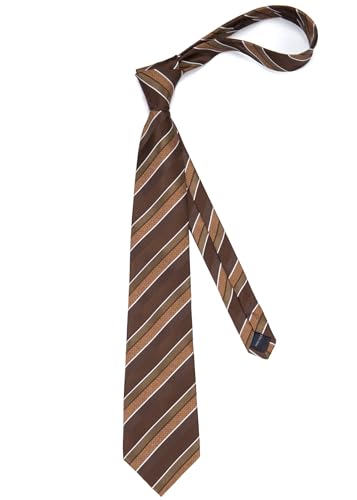 Image of Enlision Mens Ties Stripe Tie and Pocket Square Set Classic Formal Woven Neckties Handkerchief Cufflinks Wedding