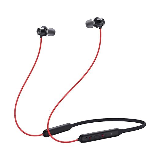 Image of Original Bluetooth Wireless in Ear Earphones for OnePlus with Mic, Bombastic Bass, 10 Mins Charge - 20 Hrs Music, 30 Hrs Battery Life (Acoustic Red)-797 BV811