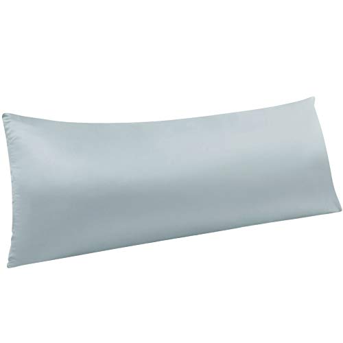NTBAY Zippered Satin Body Pillow Pillowcase, Silky Slip Cooling Body Pillow Cover, Long Side Hidden...