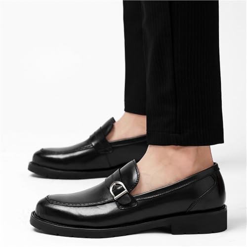 Men Leather Oxford Dress Shoes Slip On Business Classic Round Toe Lace Up Comfortable Updated Style2
