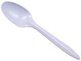 Daxwell Break-Resistant Polypropylene Medium Weight White Plastic Teaspoon, Individually Wrapped (Case of 1000)