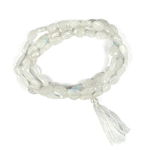 Image of Natural Oval Crystal Beads Mala Necklace Collection for Men & Women, Reiki Energized Gemstone Jewellery for Meditation, Mindful Living, Spiritual Decor & Everyday Fashion Styling