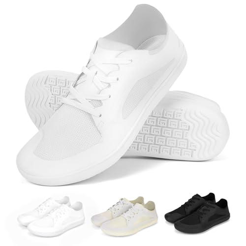 BibHoly Breite Barfuss Schuhe Damen Herren Barfußschuhe Minimalistische Sneaker mit Weit Zehenbox und Zero-Drop Sohle, Leicht Traillaufschuhe Atmungsaktiv Walkingschuhe