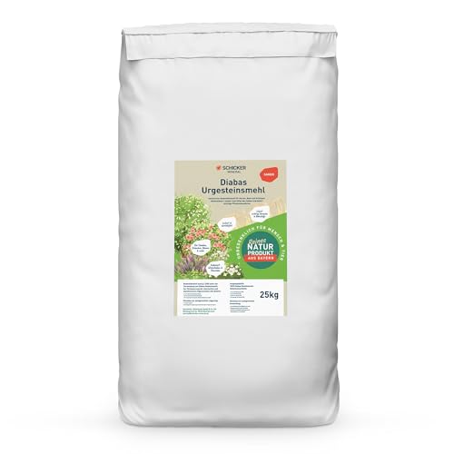 Schicker Mineral Diabas Urgesteinsmehl sandig 25 kg, Lava Gesteinsmehl 0-2 mm versorgt Garten und Boden natürlich mit Mineralien, 100% Naturprodukt, Bodenhilfsstoff, Bodenverbesserer, Fibl gelistet