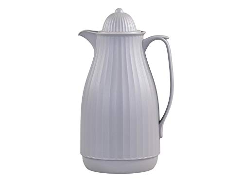 Chic Antique Thermoskanne Isolierkanne Kaffekanne Teekanne versch. Farben 1 Liter H27/L16/B13,5 cm Dänisches Design (Franz. Grau)
