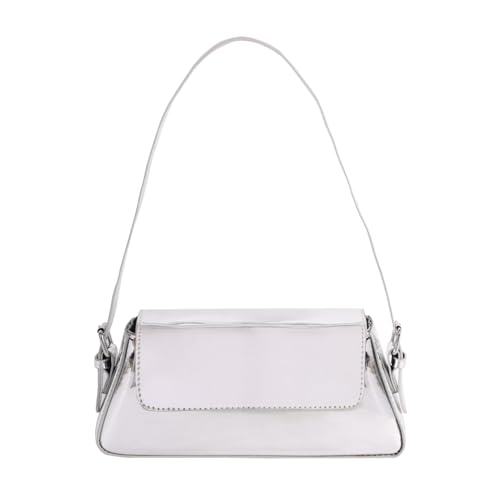 Jiusely Y2k - Bolso metálico Hobo para mujer, bolso plateado para mujer, bolso de mano de noche para mujer, bolso de hombro para fiesta, bolsas de mano para noche, vacaciones, boda, compras, Silver, 1