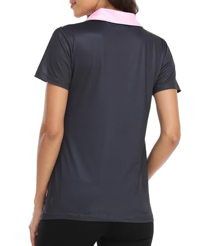Little Beauty Women's Golf Polo Shirts Short Sleeve Moisture Wicking Tennis Athletic Shirt with 3 Button2