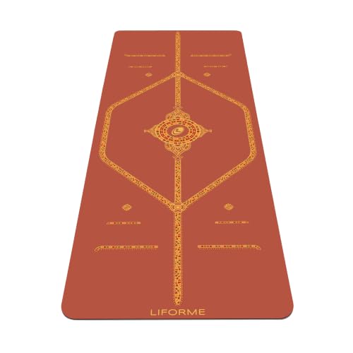 Liforme Printed Yoga Mat — 5mm Premium Alignment Mat with Eco-Friendly Natural Rubber