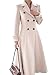 IDEALSANXUN Langer Damen-Trenchcoat aus Wolle, für Herbst und Winter, zweireihig, Peacoat-Jacke, Beige, Medium