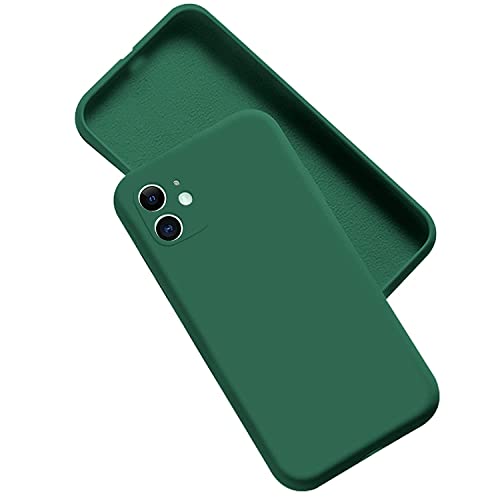 Image of A rtistque Liquid TPU Silicone Matte Shockproof Flexible with Camera Protection Soft Back Cover Case for iPhone 11 - Dark Green