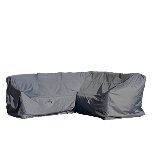 Mehr Garten - Premium Abdeckung für Dining-Lounge-Ecke mit hoher Lehne: 255(B) x255(T) x100(H) cm I Gartenmöbel-Schutzhülle wasserdicht und wetterfest aus Oxford 600D Gewebe I Lichtgrau Cover