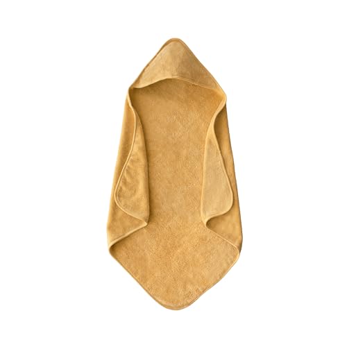 Image of mushie Baby Hooded Towel | Organic Cotton (Fall Yellow)